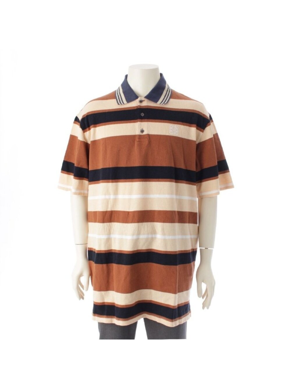 Loewe Paula's Ibiza Anagram Logo Border Pattern Oversize Polo Shirt Short